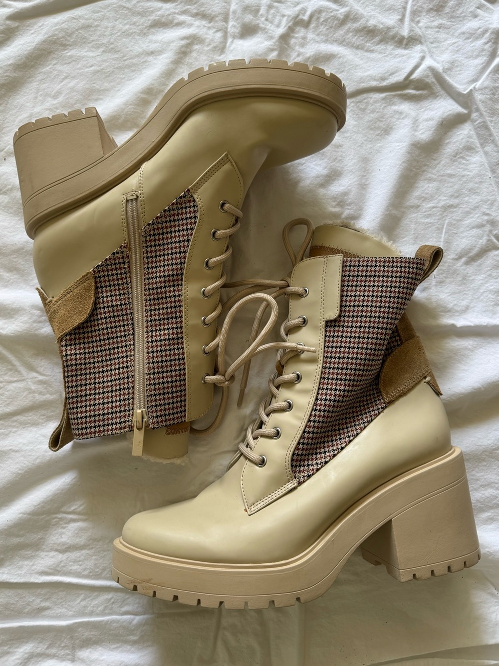 Franco Sarto Water Resistant Faux Fur Lined Lace Up Boots